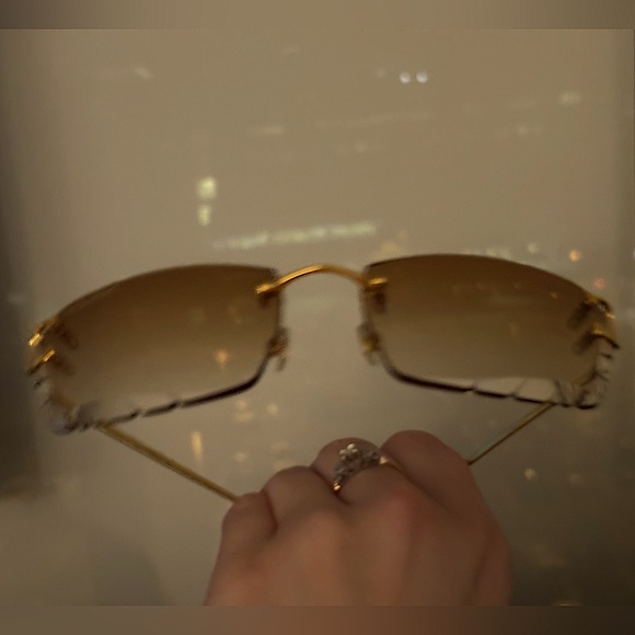 Cartier Big C Sunglasses with Gold Detail & Gradient Brown Lens CT0092O-001 - Picture 8 of 8